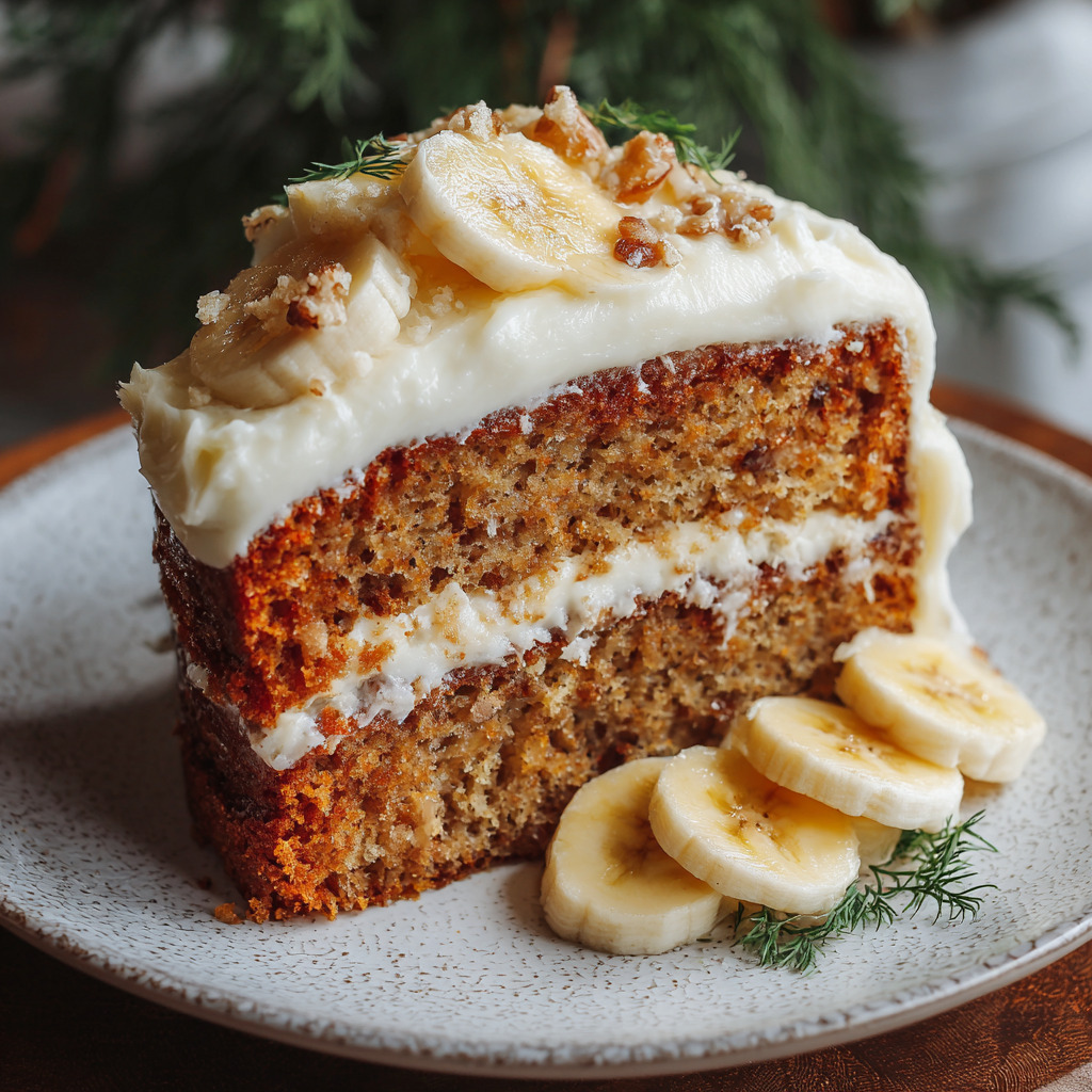 Moist Banana Cake with Cream Cheese Frosting - Moist Banana Cake With Cream Cheese Frosting