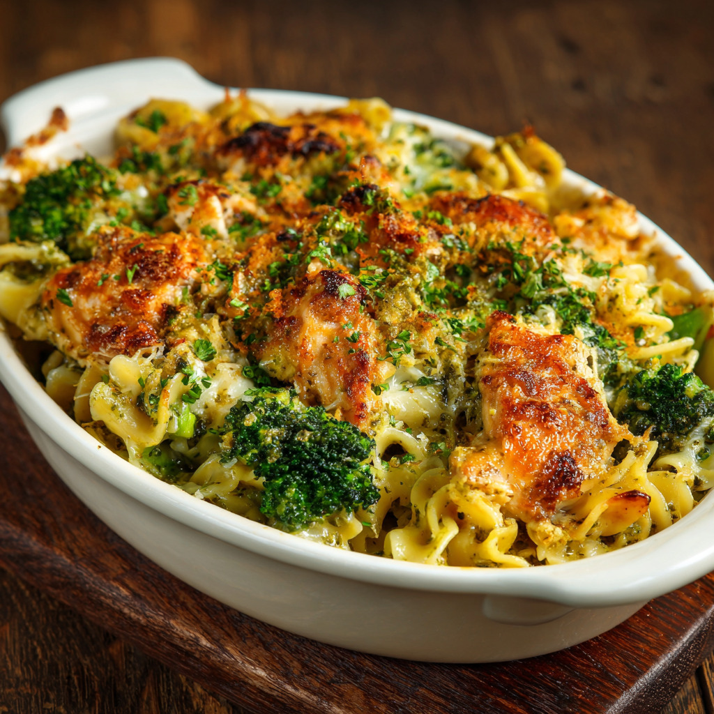 Pesto Chicken & Broccoli Pasta Bake - Pesto Chicken Broccoli Pasta Bake