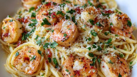 Garlic Butter Shrimp Pasta - Garlic Butter Shrimp Pasta