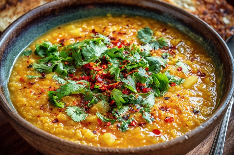 Spicy Red Lentil and Pineapple Soup