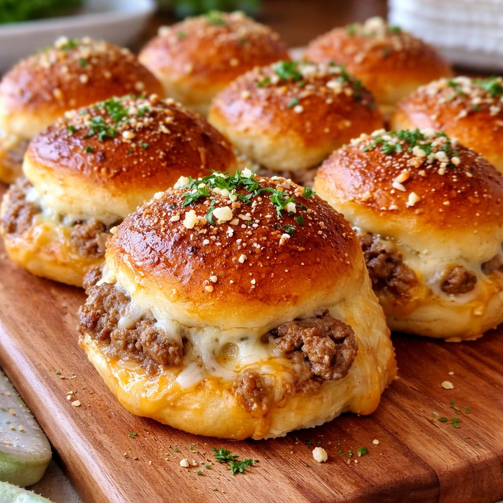Golden Garlic Parmesan Cheeseburger Bombs - PP12 Thumb Golden Garlic Parmesan Cheeseburger Bombs