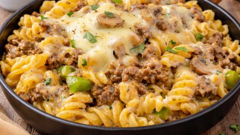 Creamy Philly Cheesesteak Pasta Dish - PP14 Thumb Creamy Philly Cheesesteak Pasta Dish