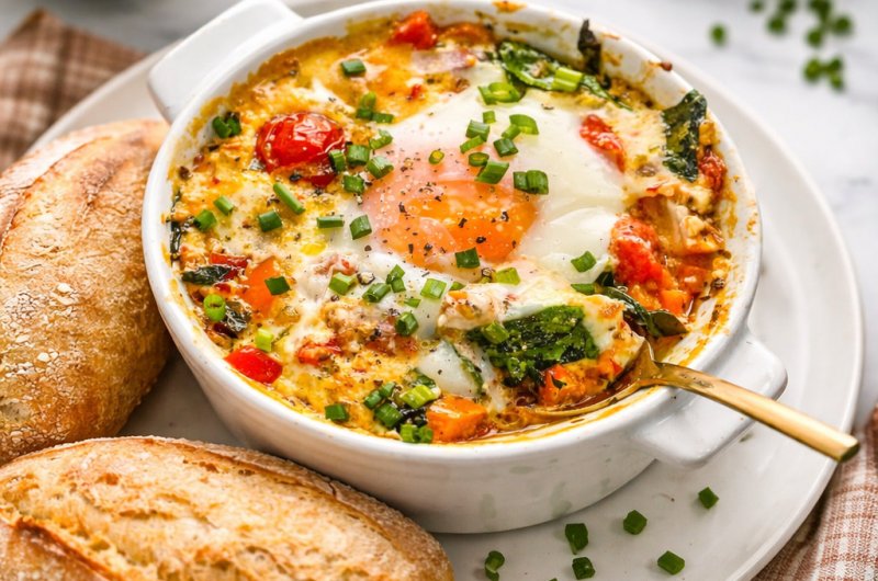 Baked Feta Eggs