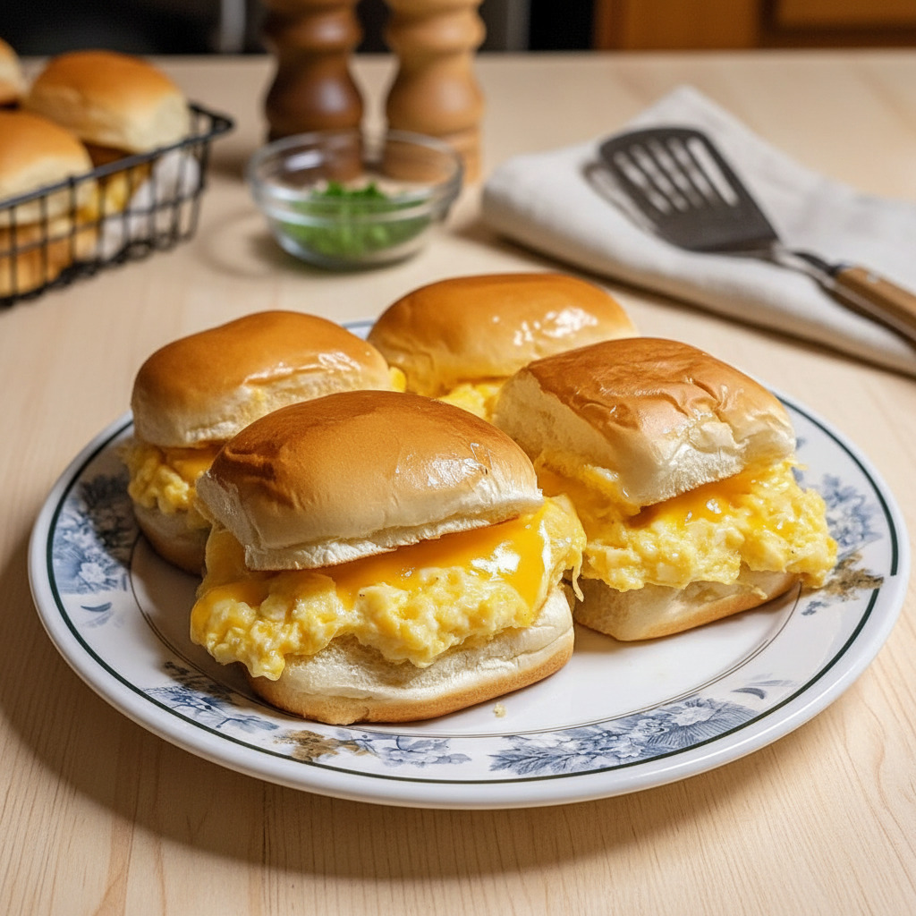 Cheesy Egg And Cheese Breakfast Sliders - PP3 Thumb Cheesy Egg And Cheese Breakfast Sliders