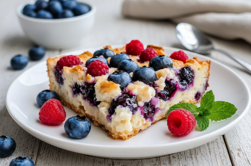 Blueberry Cottage Cheese Breakfast Bake
