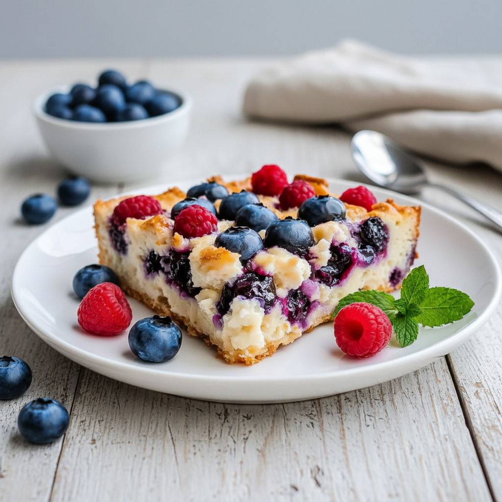 Blueberry Cottage Cheese Breakfast Bake - PP4 Thumb Blueberry Cottage Cheese Breakfast Bake